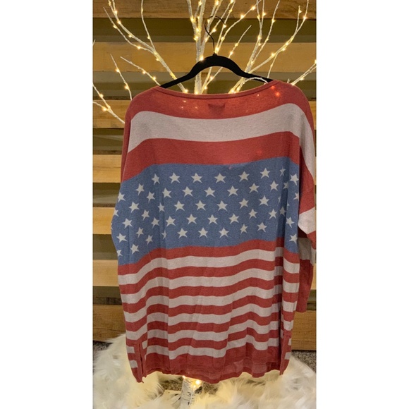 Scoop Neck American Flag Sweater - Picture 2 of 2